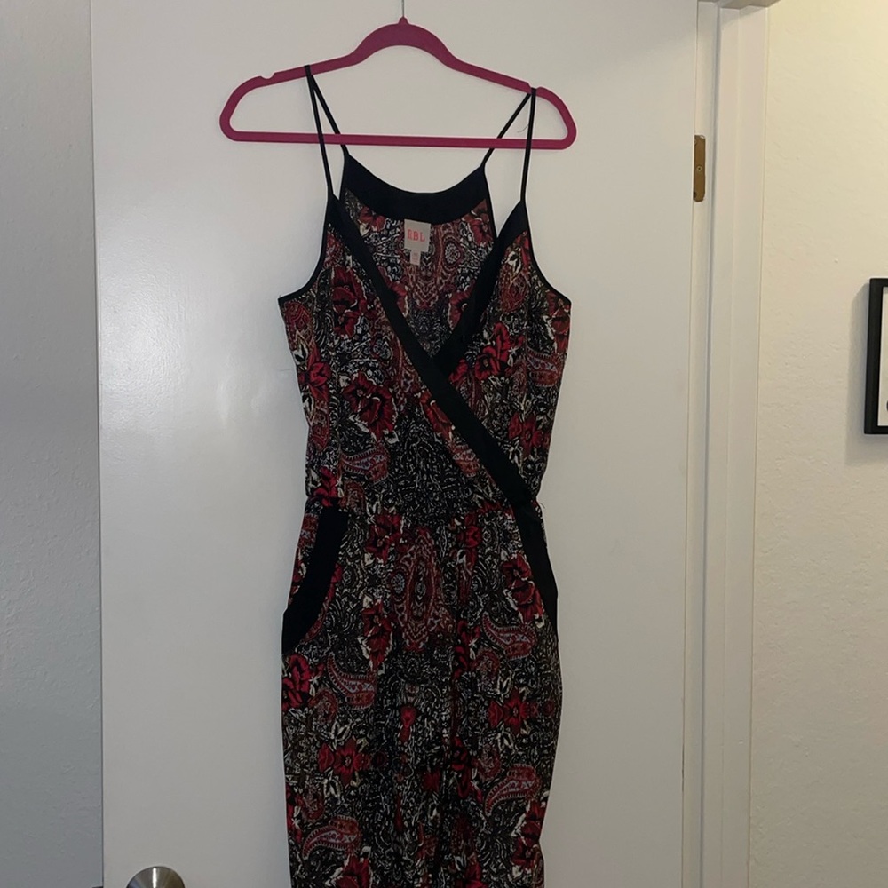 RBL jumpsuit. Silk floral pattern long jumpsuit. Size Medium.